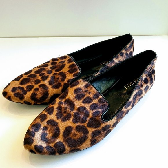 Nine West Women's Haydyn Slip On Pointed Toe Loafers Leopard Print Size 8 - Picture 2 of 4